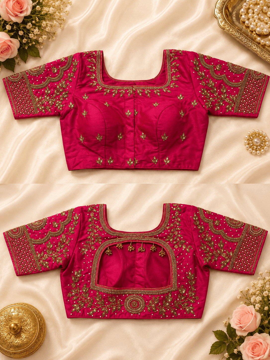 Silk Embroidered Party Wear Blouse