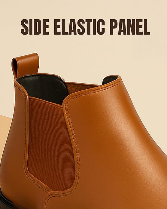WUGO Men’s Classic Brown Chelsea Ankle Boots