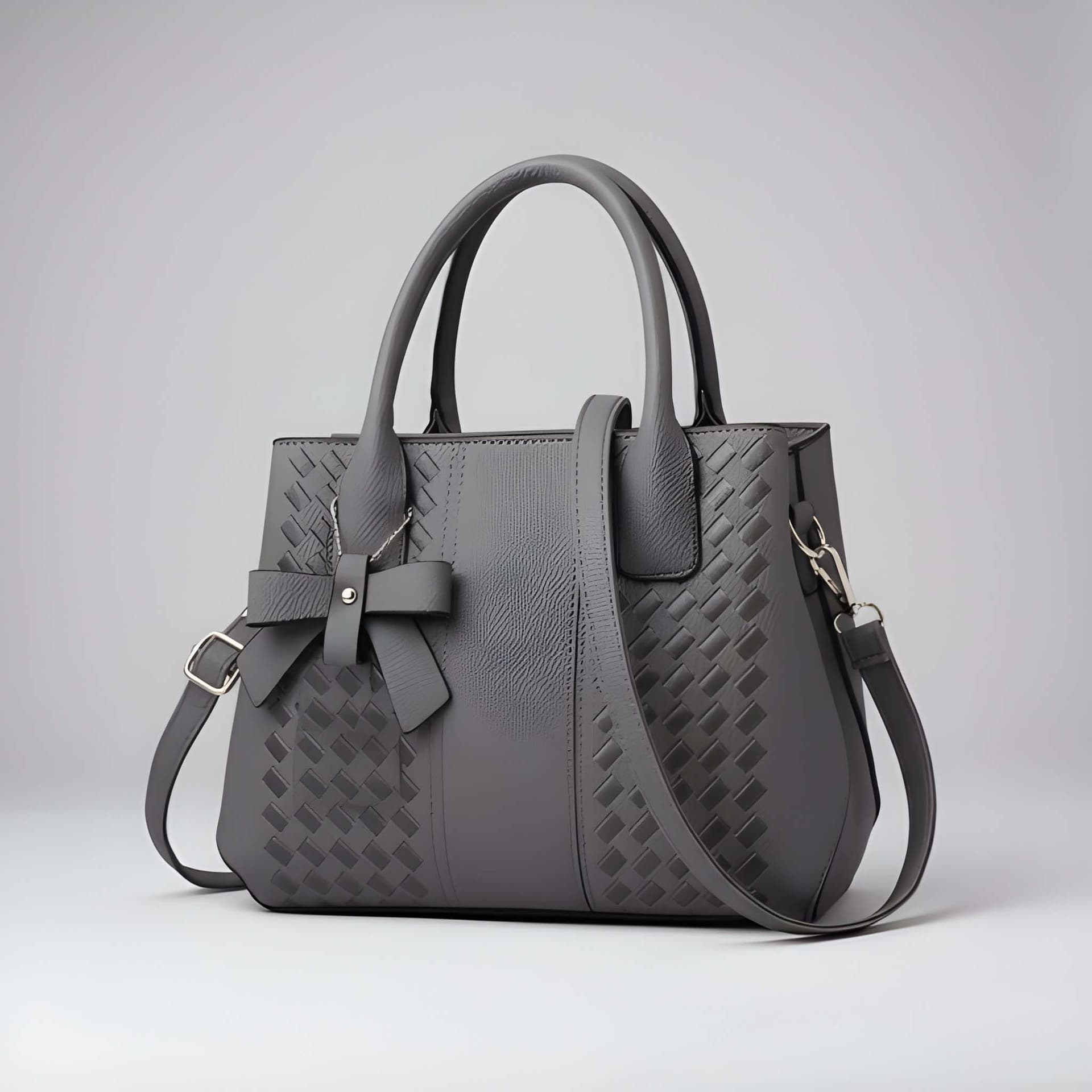 WUGO Women’s Elegant Grey Bow Detail Handbag