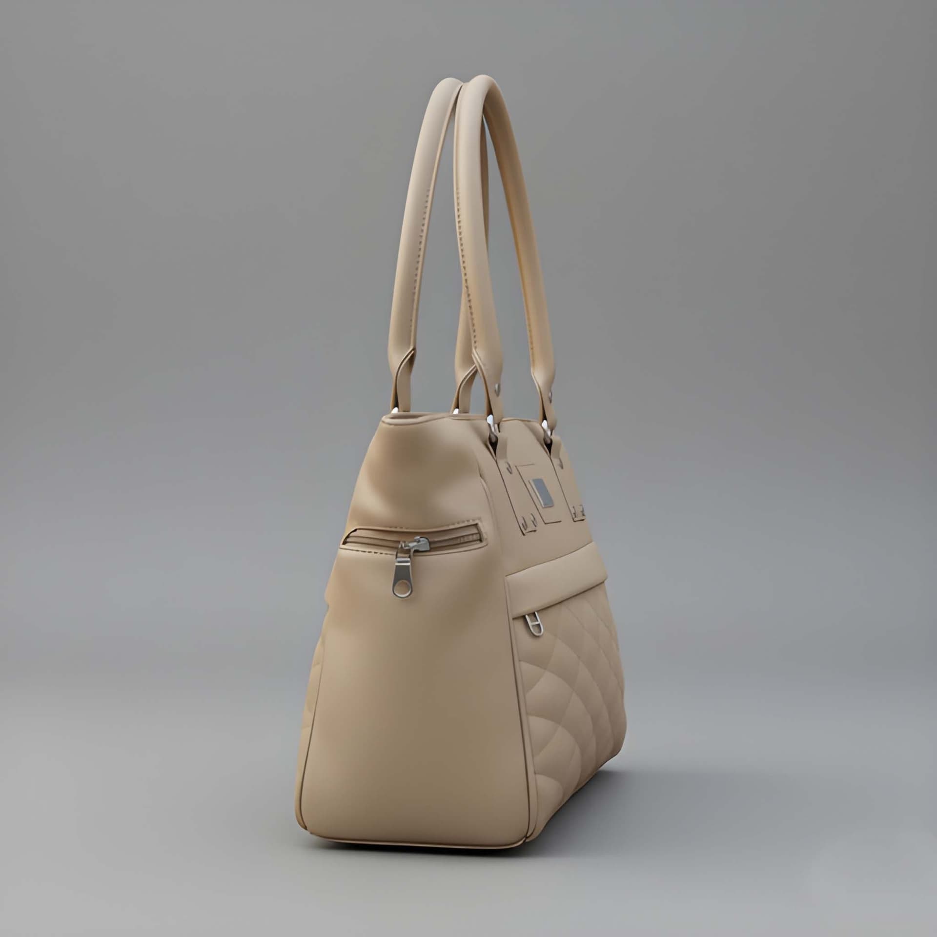 WUGO Women’s Elegant Beige Quilted Tote Handbag