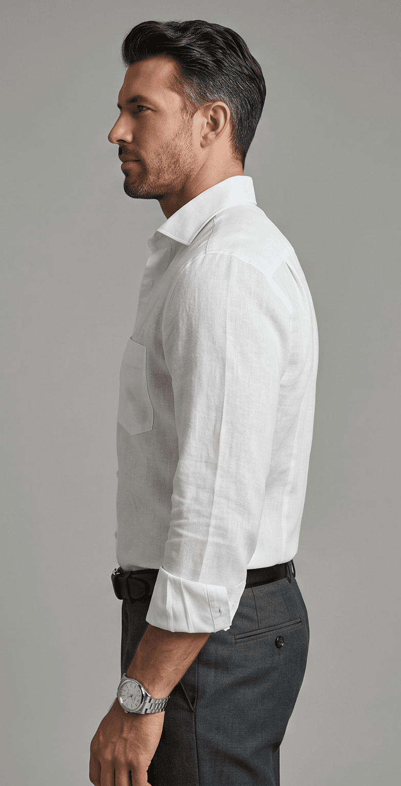 White 70 Lea Linen Premium Shirt