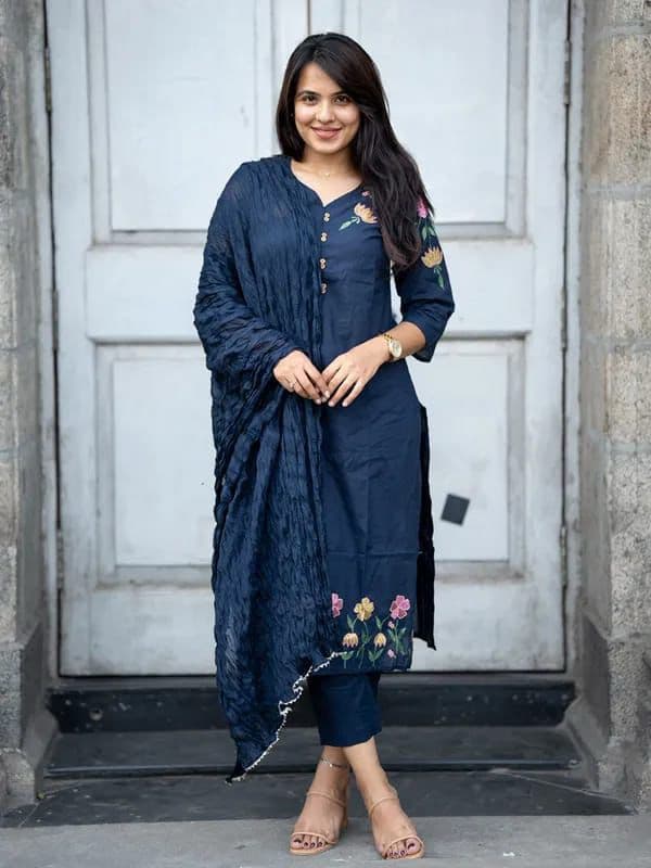 Pure Cotton Gota Lace Suit Set