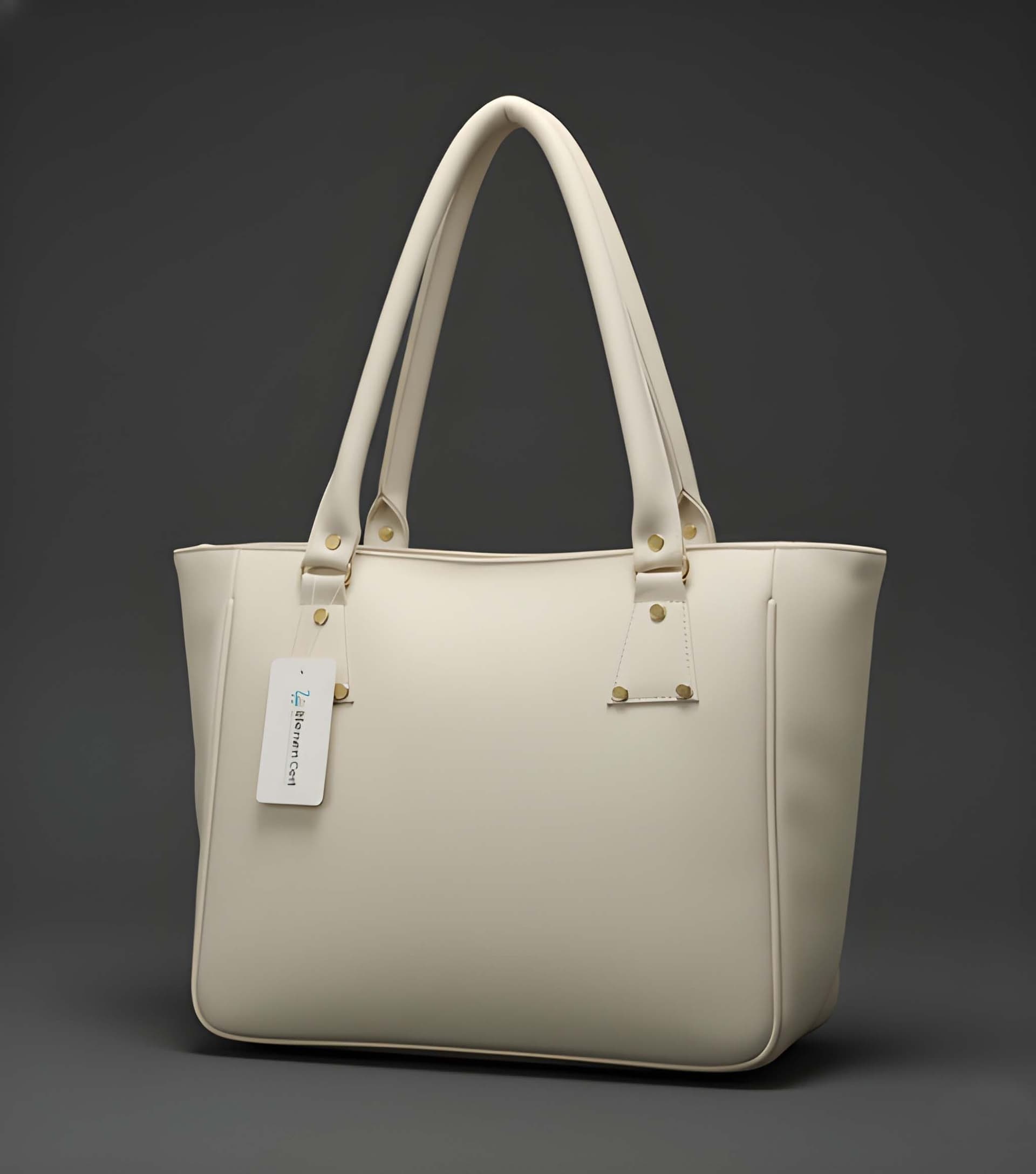 WUGO Women’s Elegant White Quilted Tote Handbag