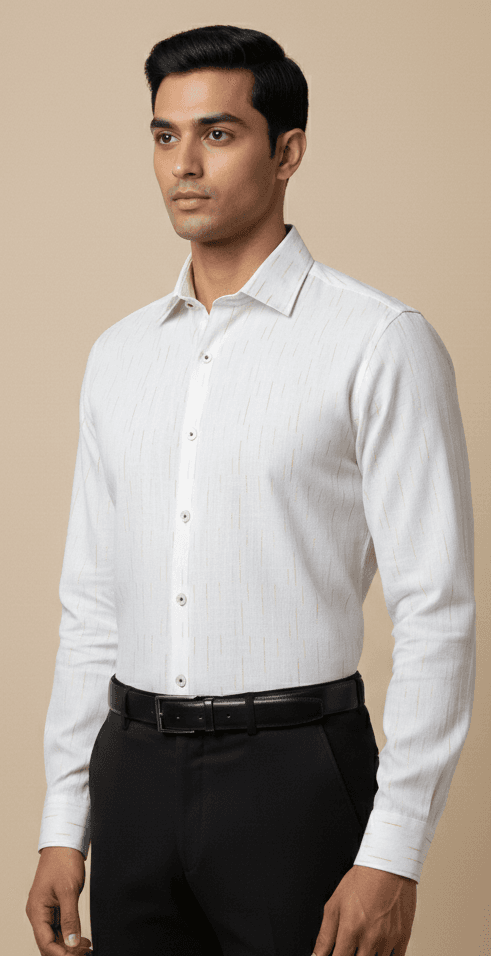 Men's Premium Cotton Cream Color Shirt 