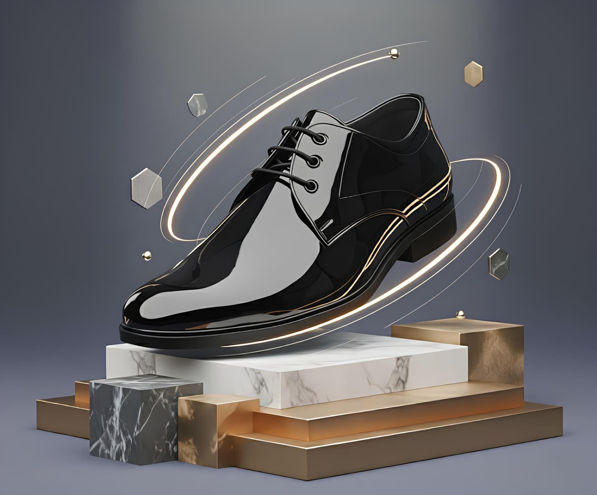 WUGO Men’s Stylish Black & White Lace-Up Formal Shoes alternate view