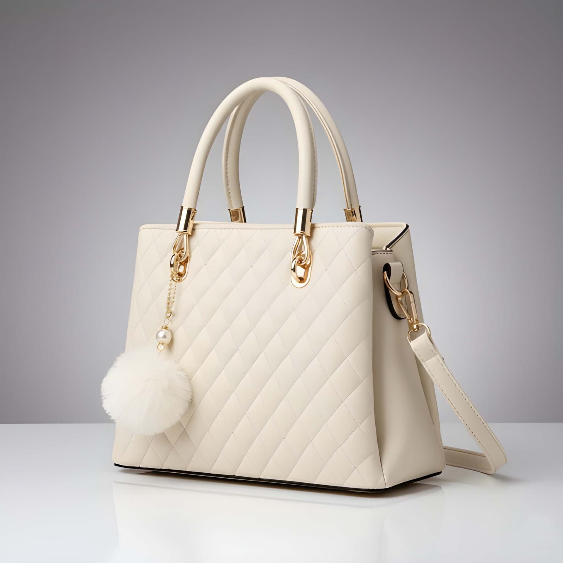 WUGO Women’s Elegant White Quilted Handbag alternate view
