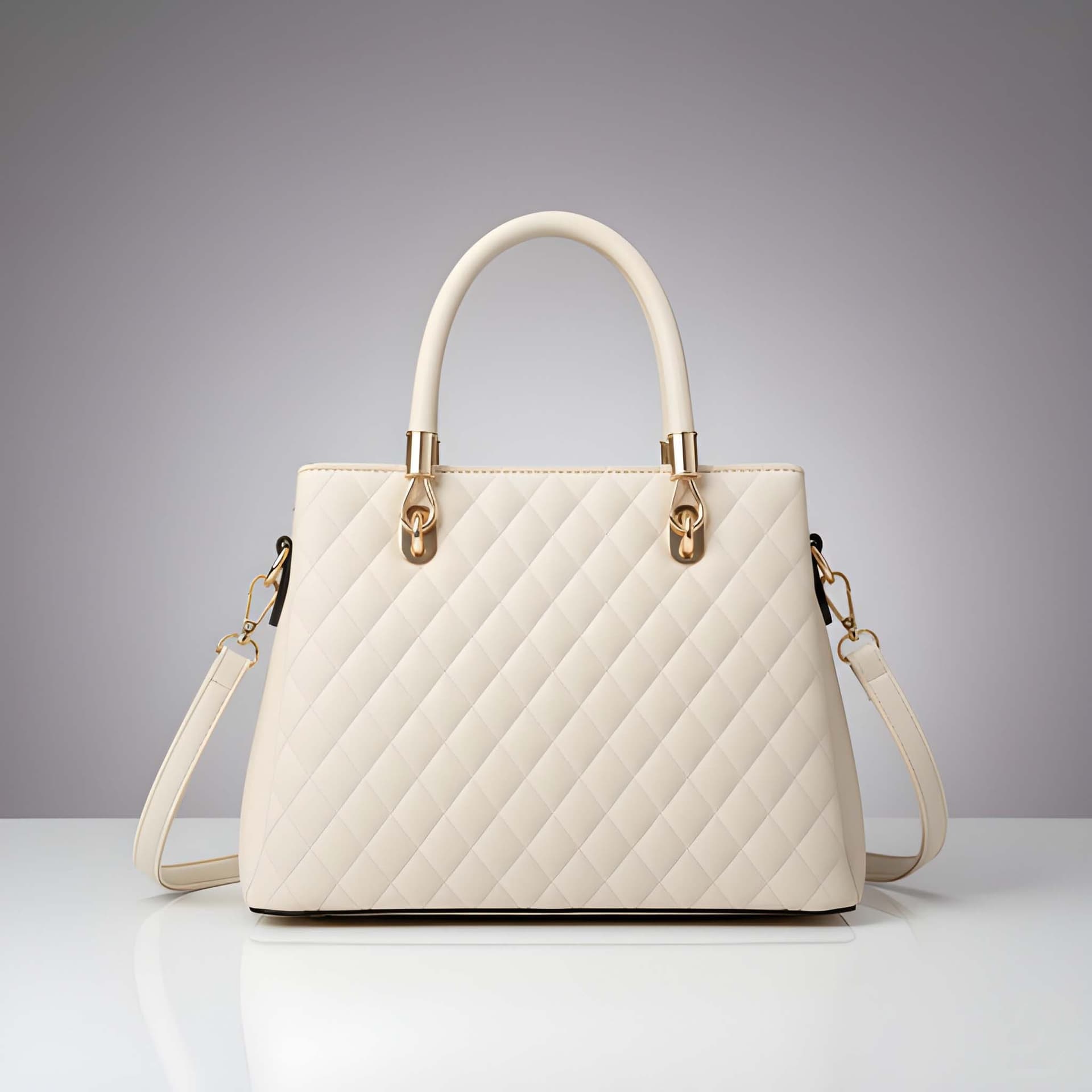 WUGO Women’s Elegant White Quilted Handbag