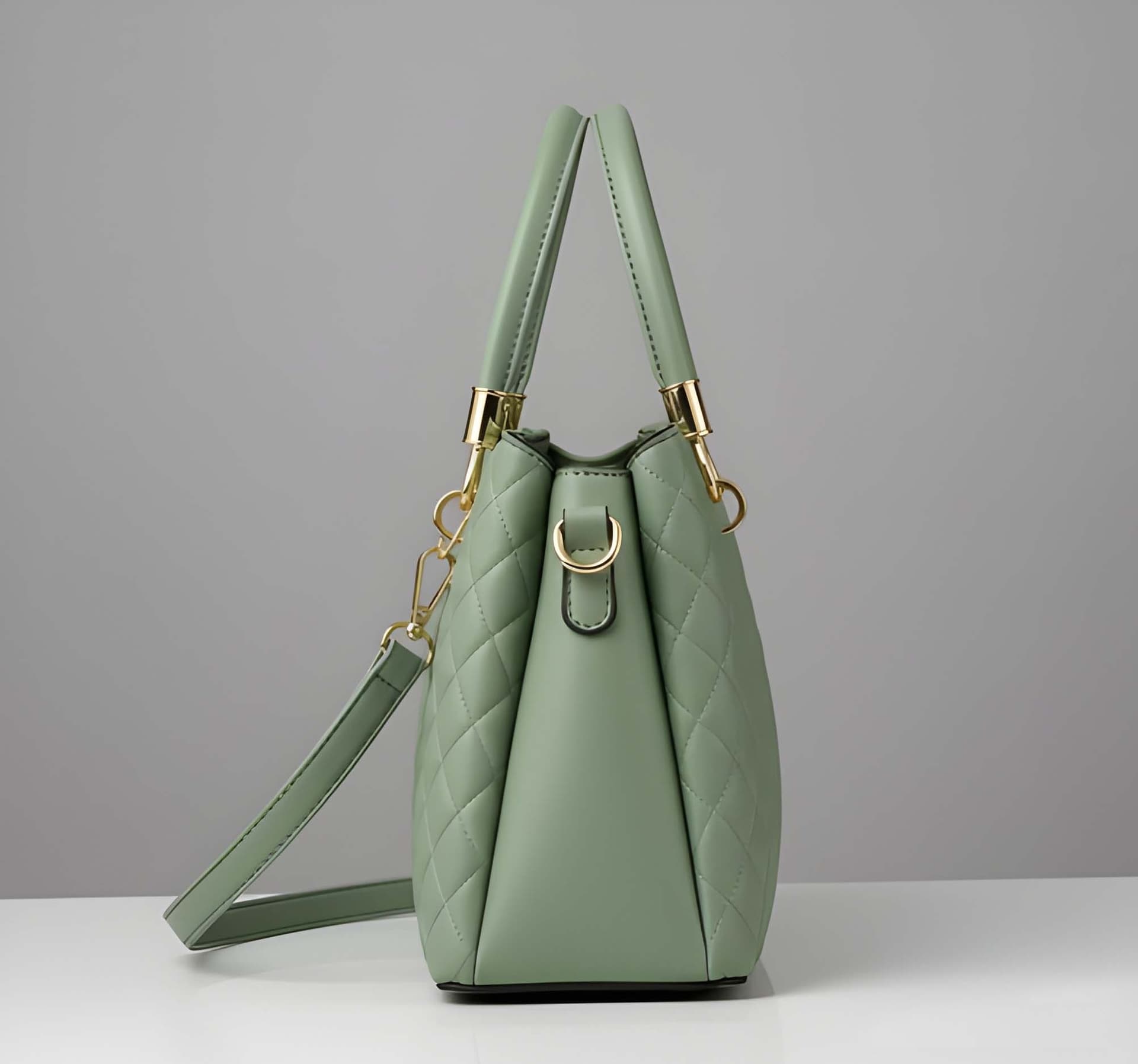WUGO Women’s Elegant Quilted Green Handbag alternate view
