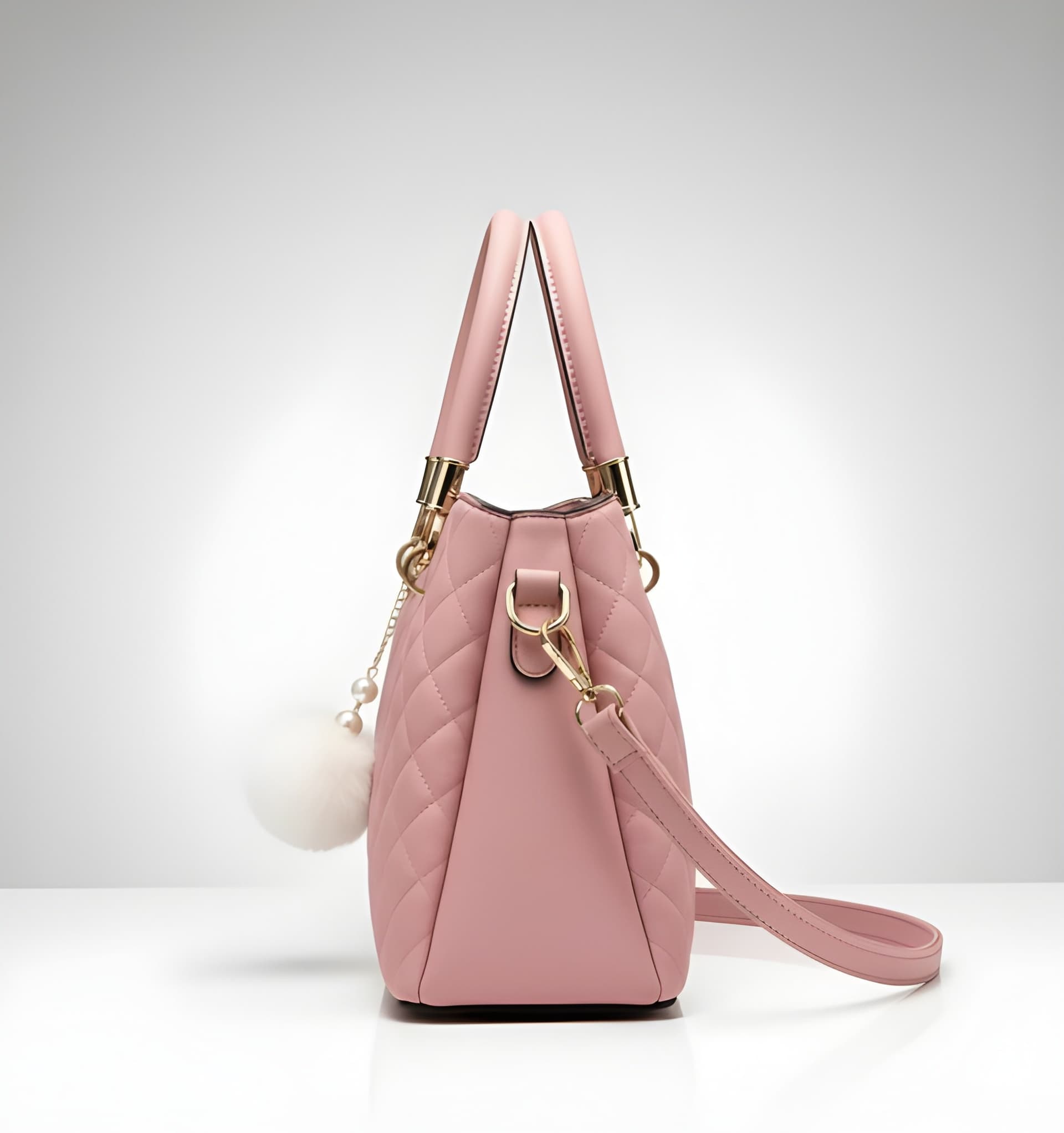 WUGO Women’s Elegant Quilted Pink Handbag alternate view