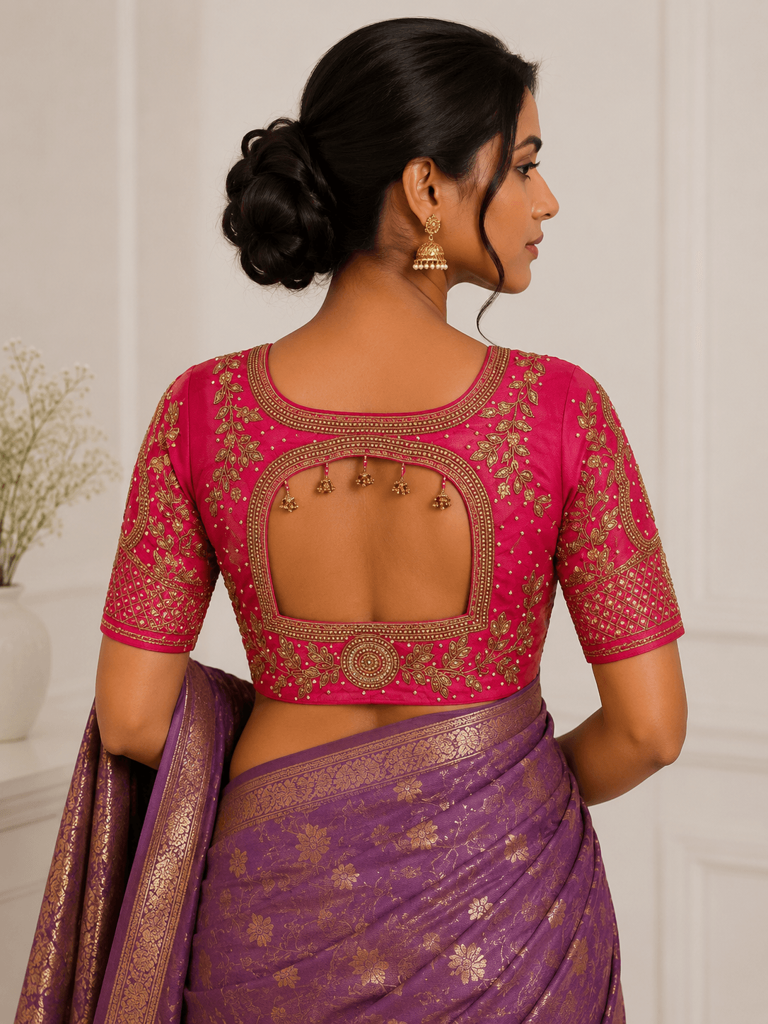 Silk Embroidered Party Wear Blouse alternate view