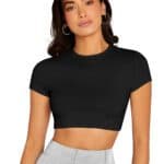 Women's Round Neck Short Sleeve Crop Top