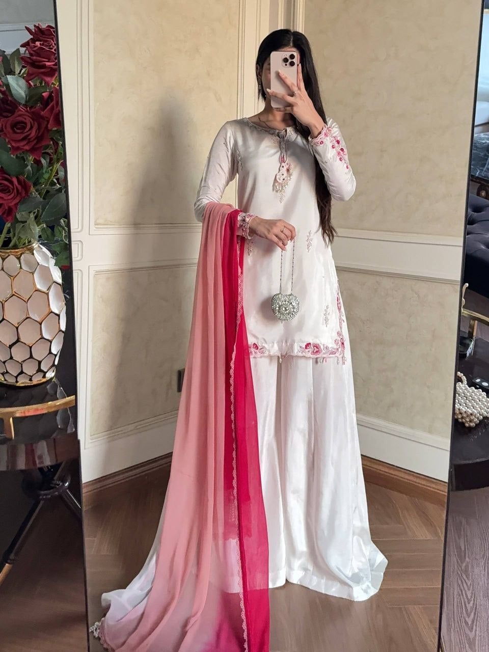 Pure Natural Crepe Silk Suit Set