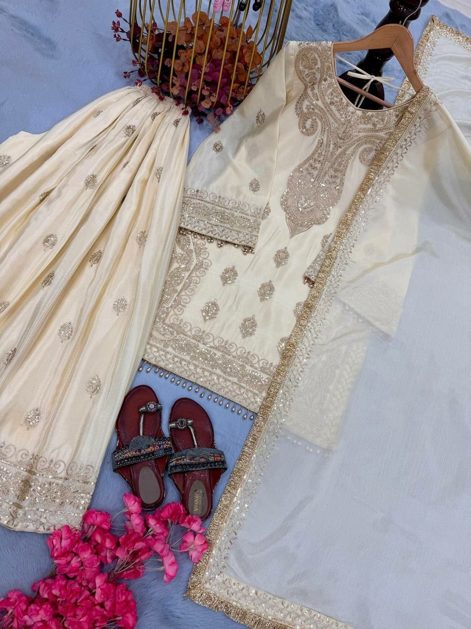 Heavy Pure Chinon Silk Suit Set