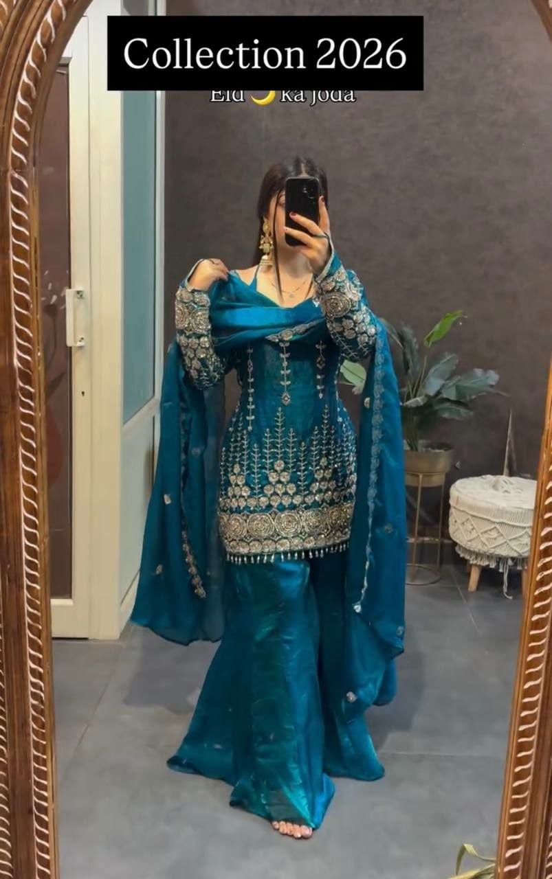 Pure Fendy Satin Silk Salwar Suit Set