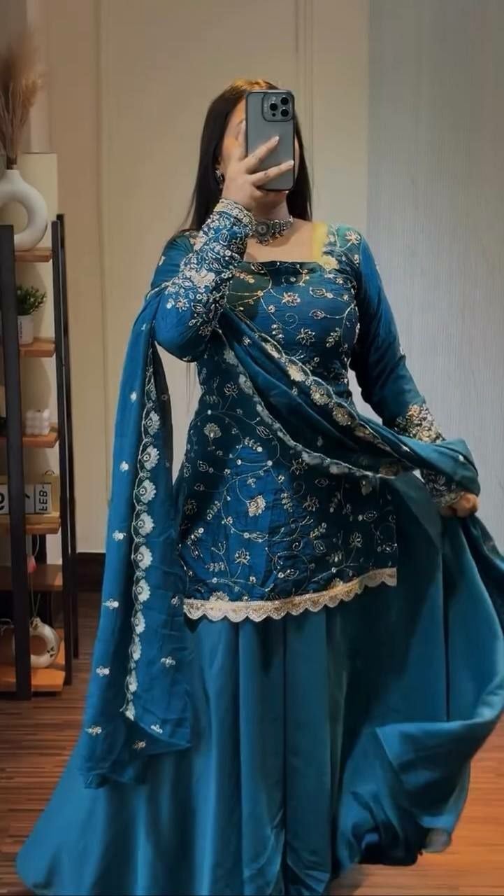 Pure Crunchy Crush Silk Suit Set