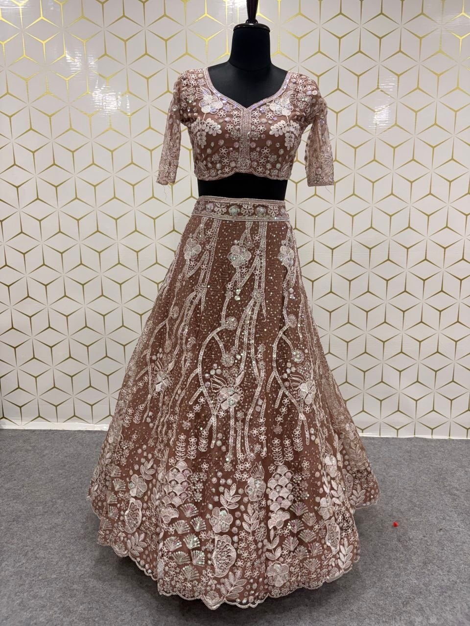 Premium butterfly soft net Lahenga choli