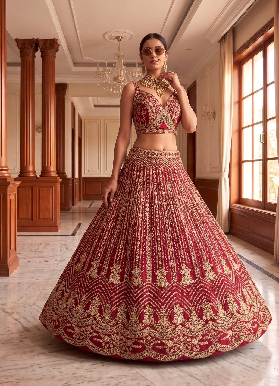 Butterfly Net Designer Lehenga Choli Set - Pink