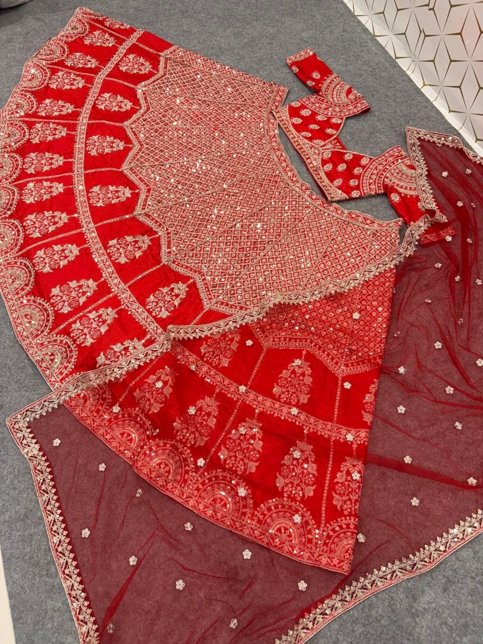 Premium Kesariya Satin lahenga Choli Set