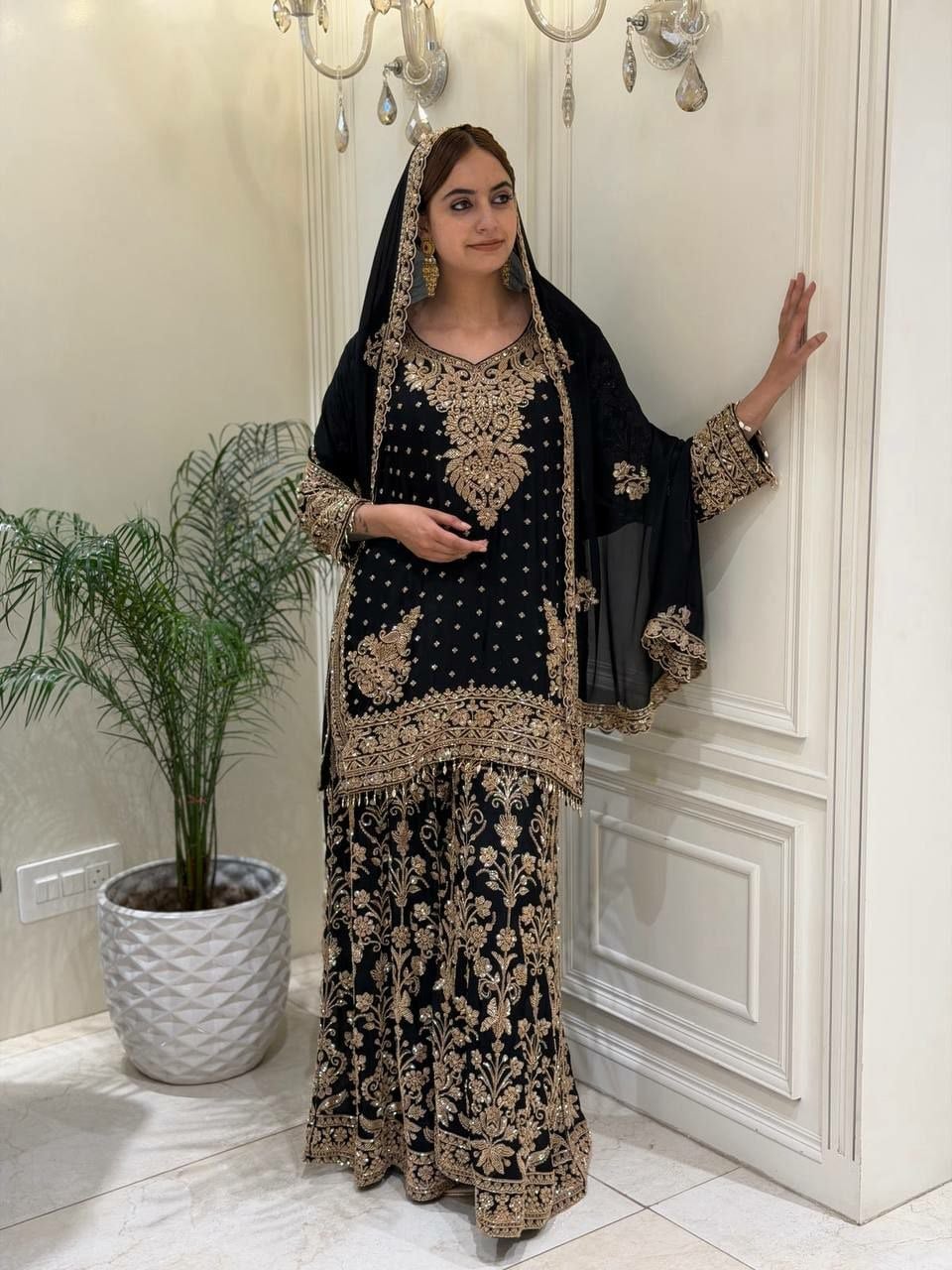 Heavy Faux Georgette Salwar Suit Set (SIDV2235)