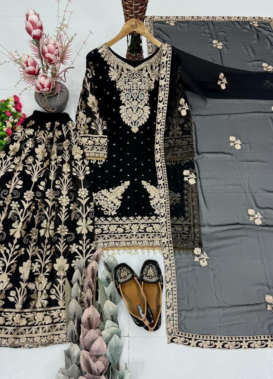 Heavy Faux Georgette Salwar Suit Set (SIDV2235)
