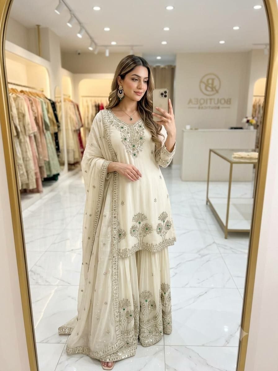 Pure Natural Satin Silk salwar suit set