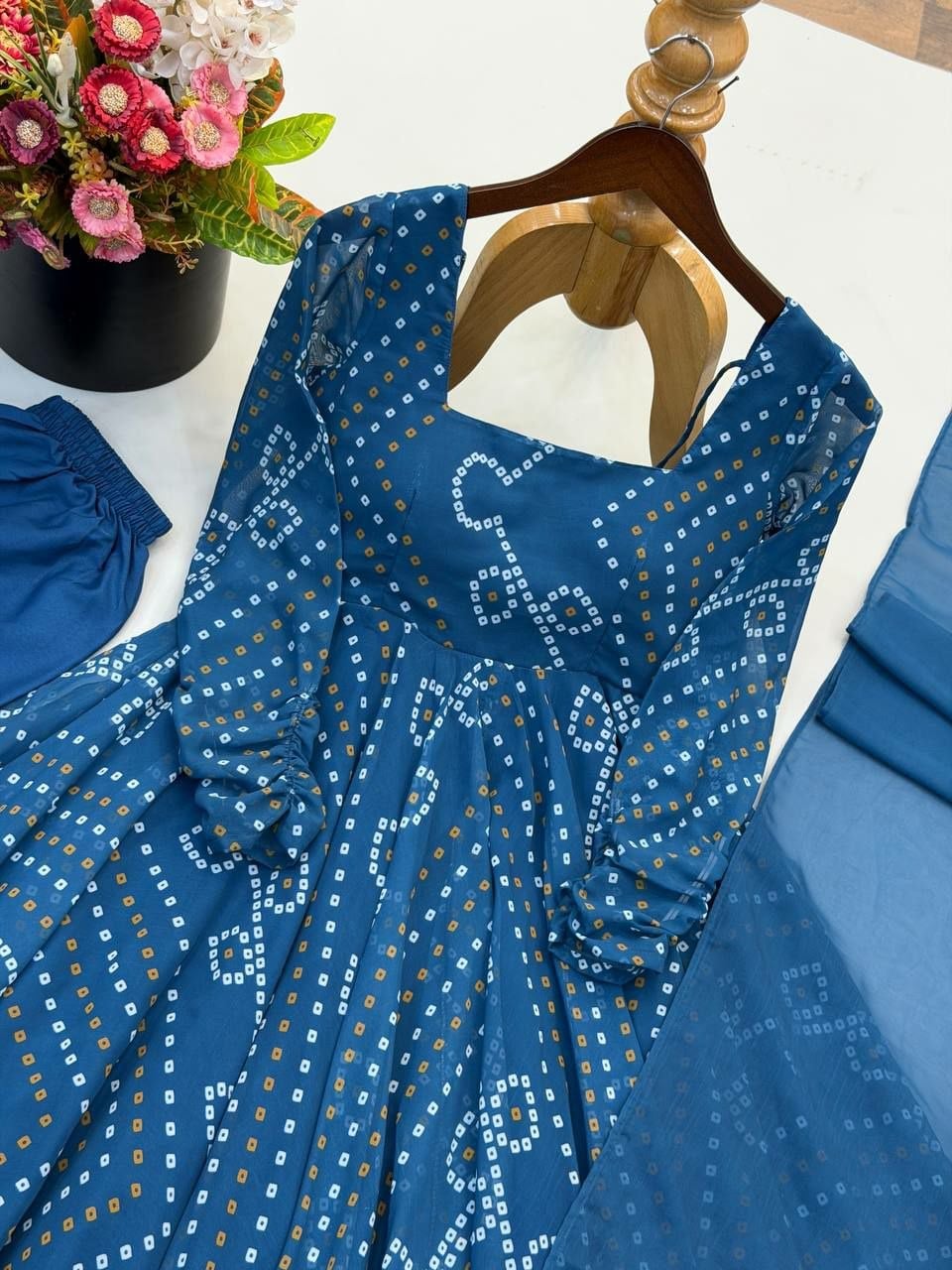 Premium Faux Georgette Anarkali Suit Set