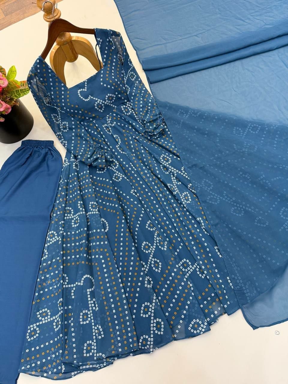 Premium Faux Georgette Anarkali Suit Set