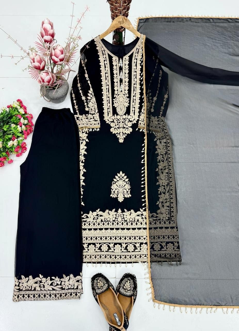 Heavy Faux Georgette Salwar Suit Set - view 2