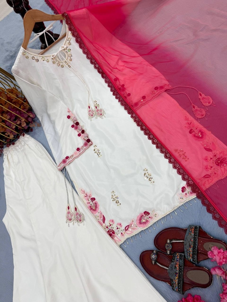 Pure Natural Crepe Silk Suit Set - view 3