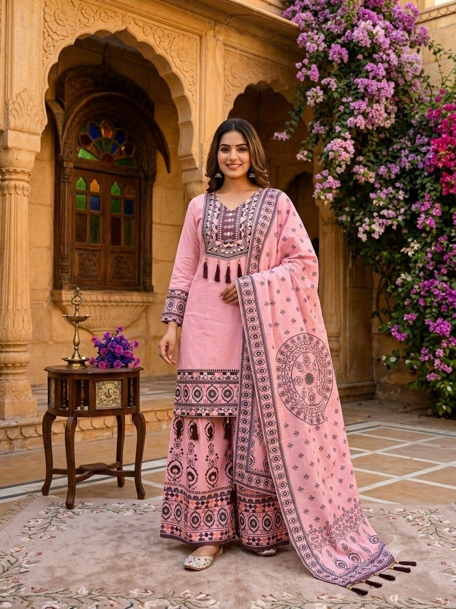 Premium Maslin Silk Suit Set - view 2