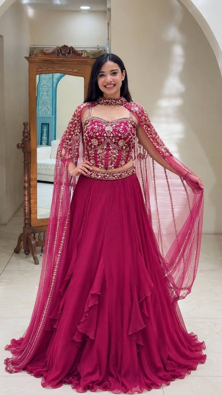 Premium Crepe Silk with Soft Silk Lahenga Choli - view 2
