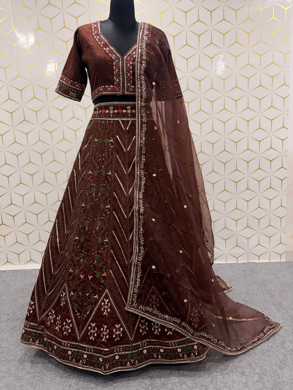 Premium Thai Silk lahenga Choli Set - view 6