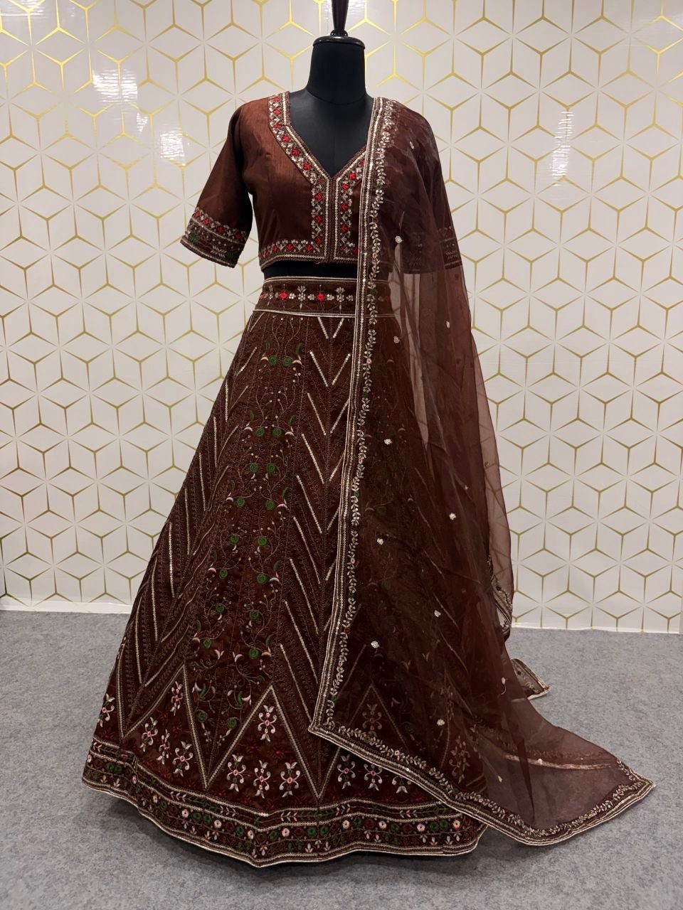 Premium Thai Silk lahenga Choli Set - view 5