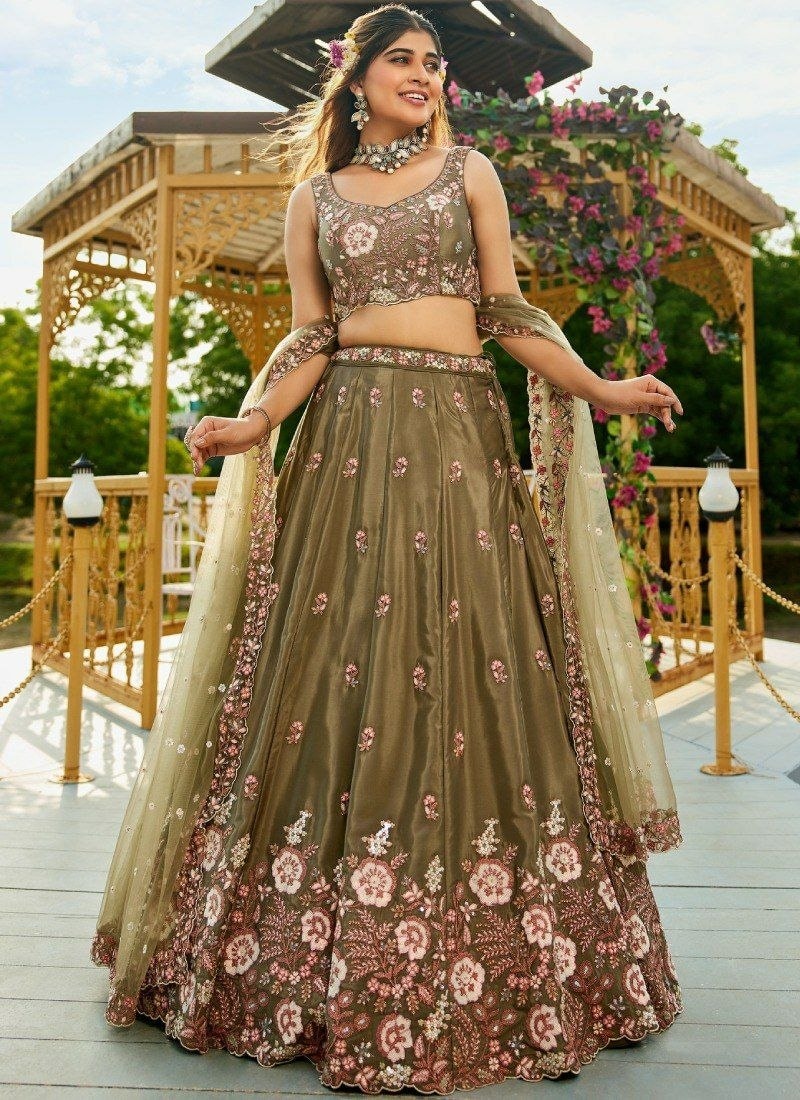 Premium French Crepe Lahenga Choli Set - view 2