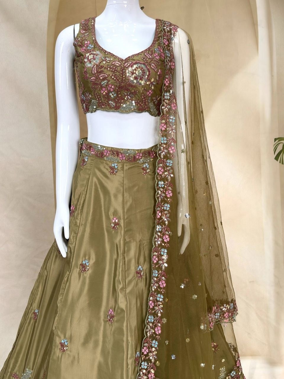 Premium French Crepe Lahenga Choli Set - view 4