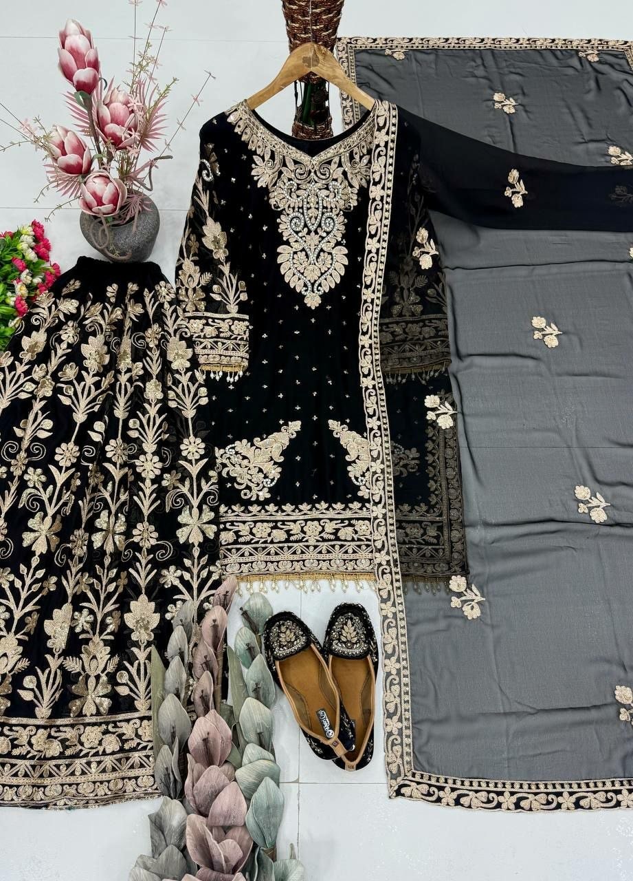 Heavy Faux Georgette Salwar Suit Set (SIDV2235) - view 3