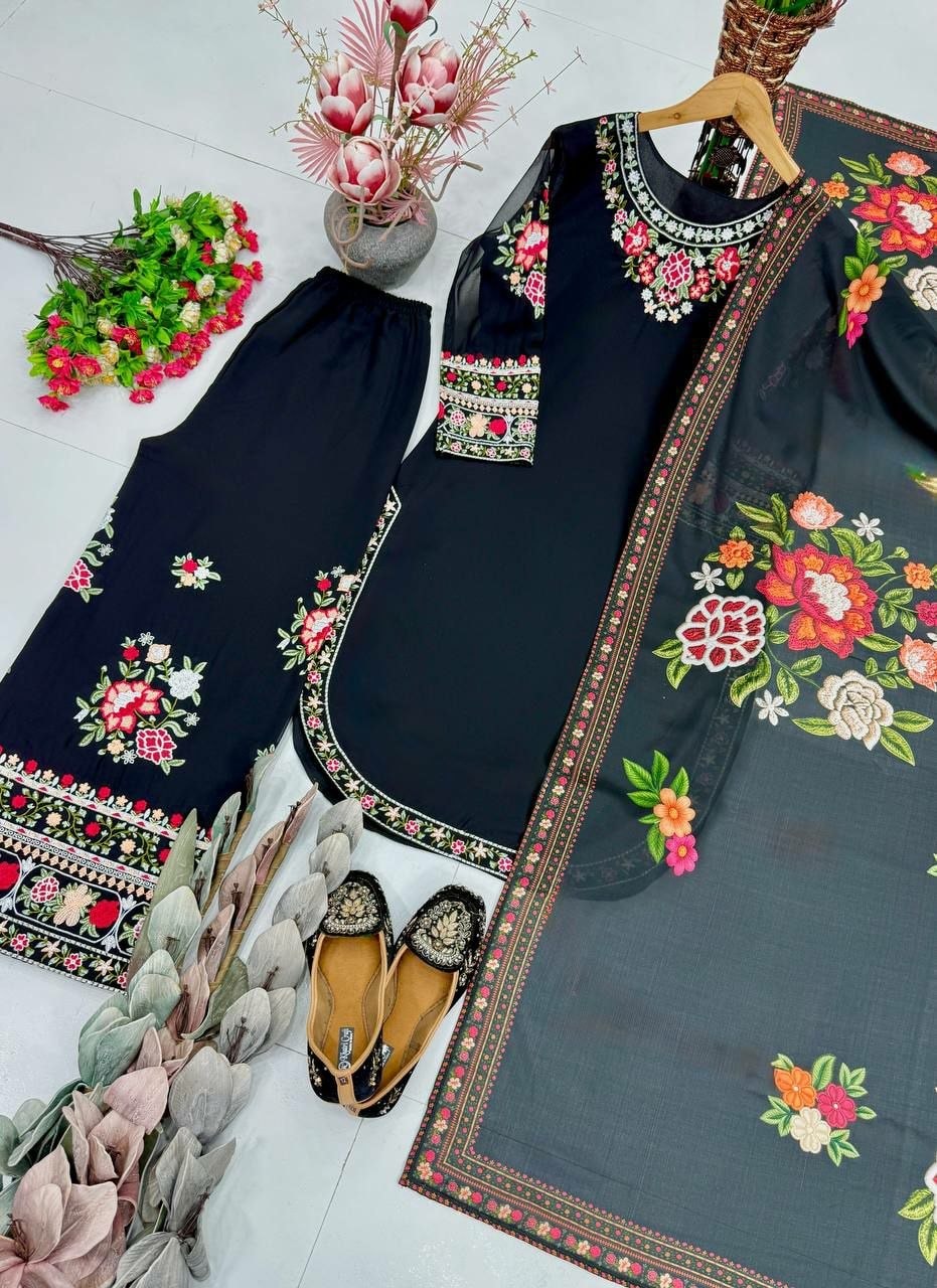 Heavy Faux Georgette SALWAR Suit Set (SIDV2303) - view 2
