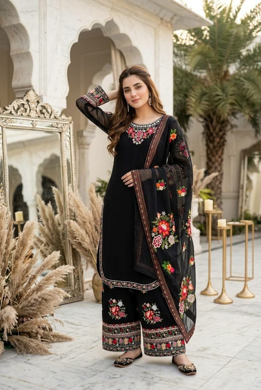Heavy Faux Georgette SALWAR Suit Set (SIDV2303) - view 3