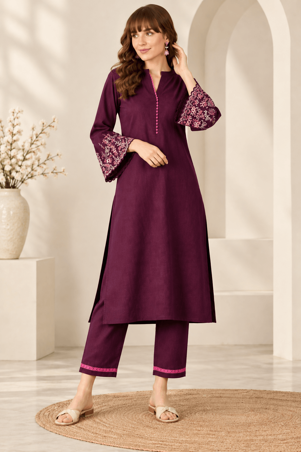 Premium Roman Suit Set - Wine