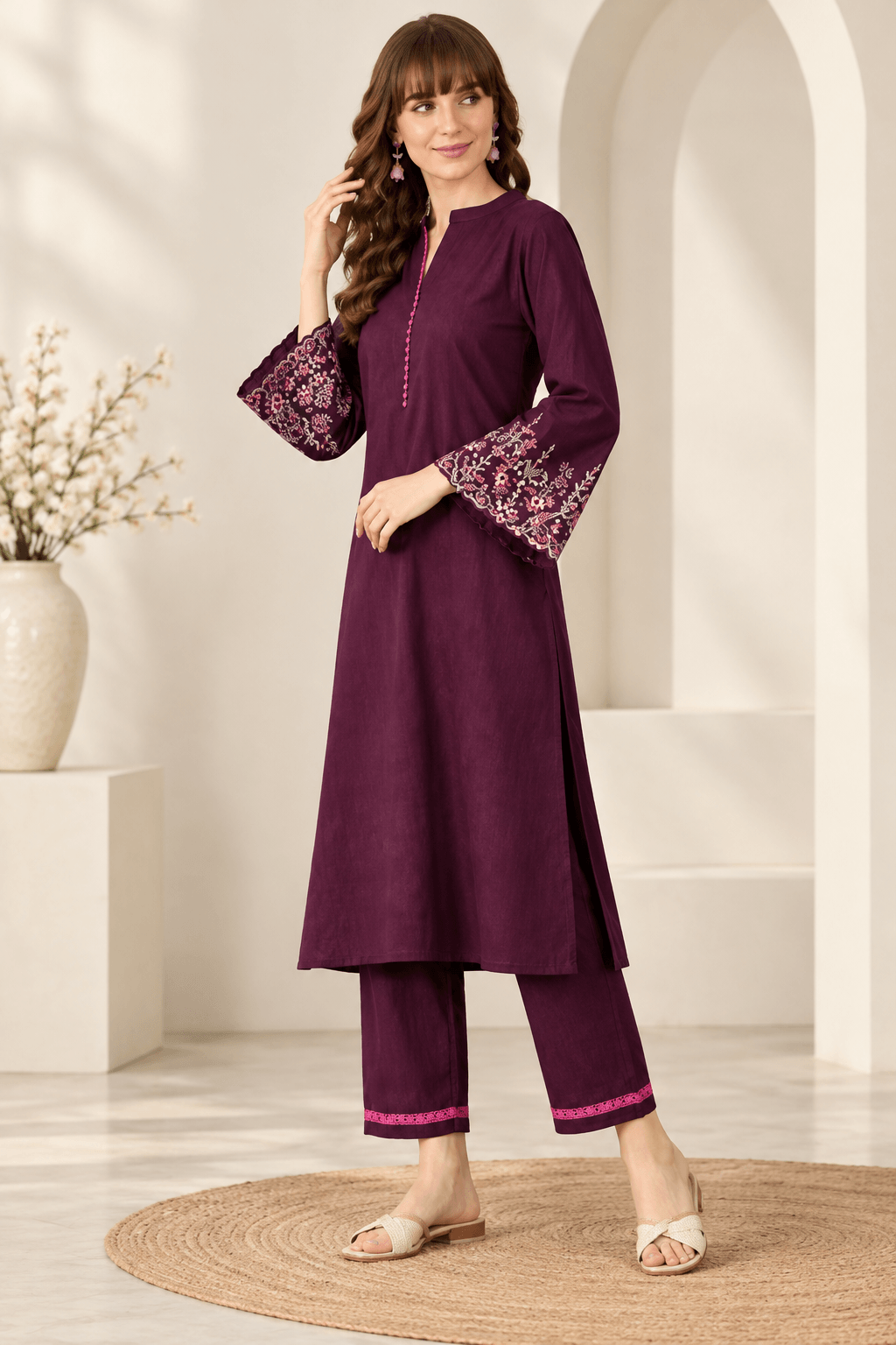 Premium Roman Suit Set - Wine - view 2