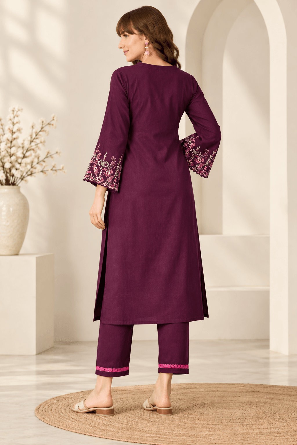 Premium Roman Suit Set - Wine