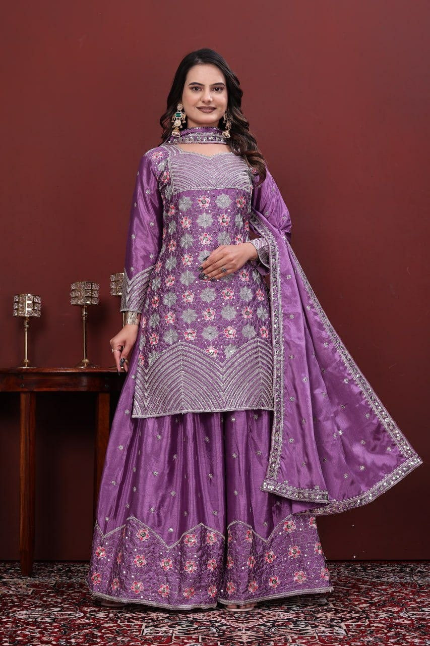 Heavy Chinon Silk Suit Set