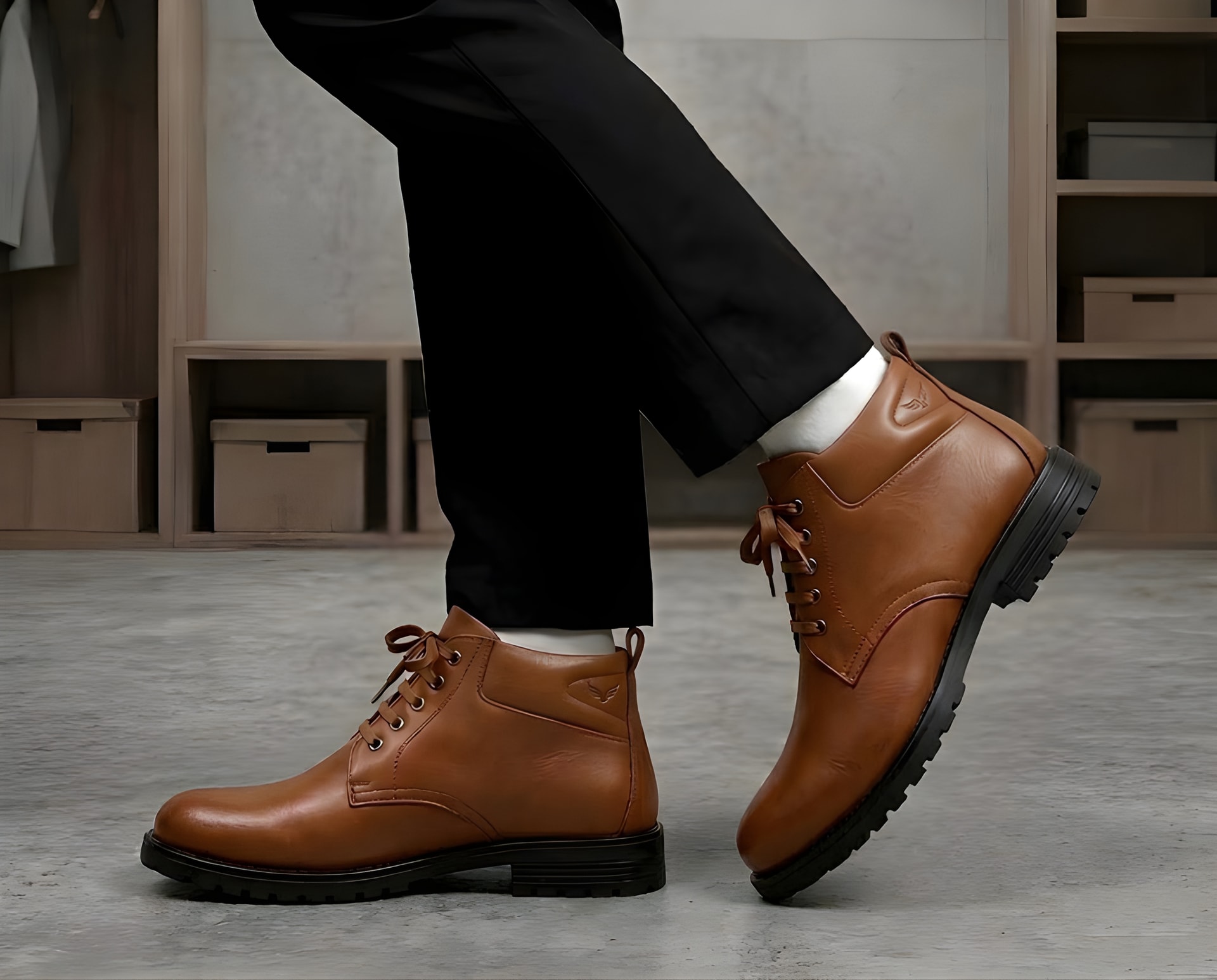 Latest Premium Goat Leather Men Safety Boots - view 1