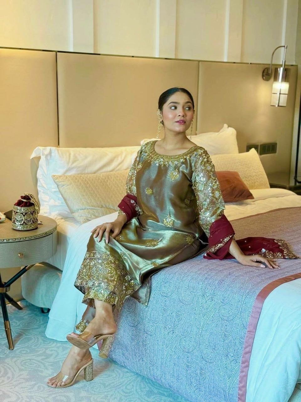 Heavy GMY Silk Salwar Suit Set - view 3