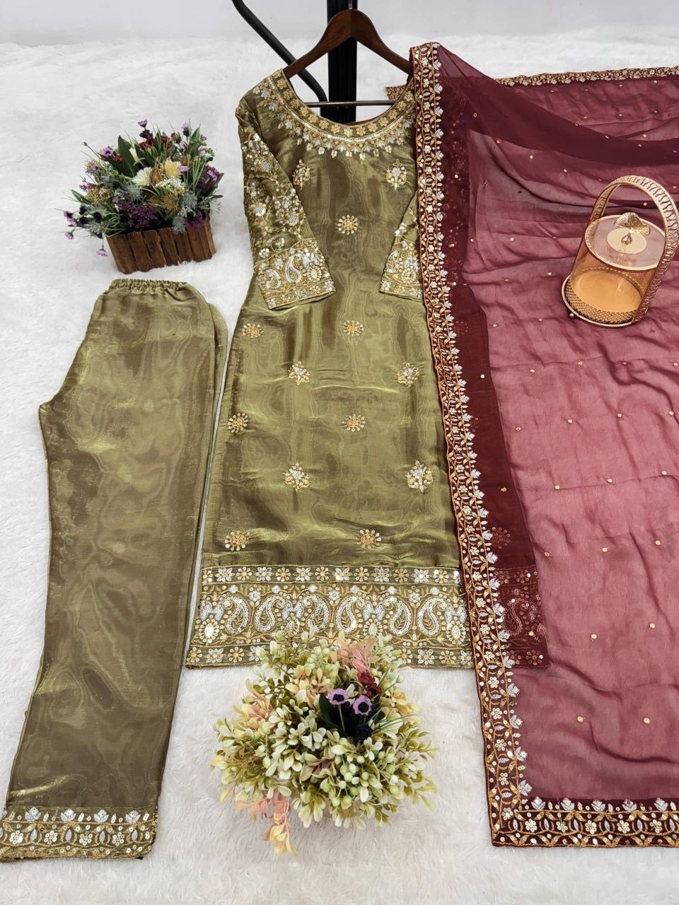 Heavy GMY Silk Salwar Suit Set