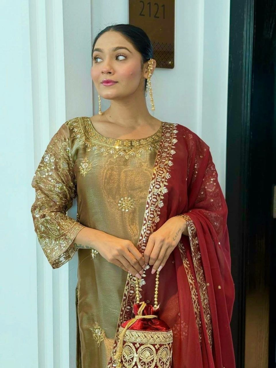Heavy GMY Silk Salwar Suit Set - view 2
