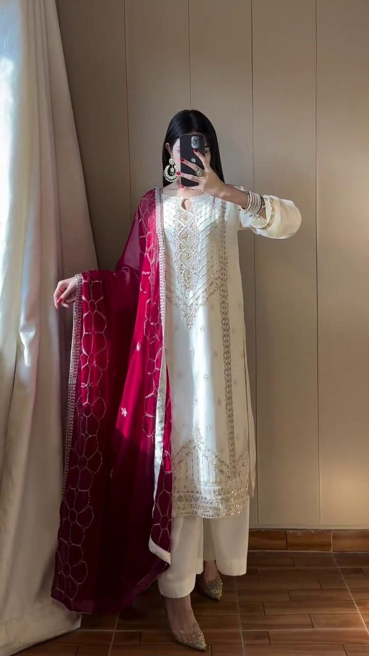 Heavy Chinon Silk Suit Set