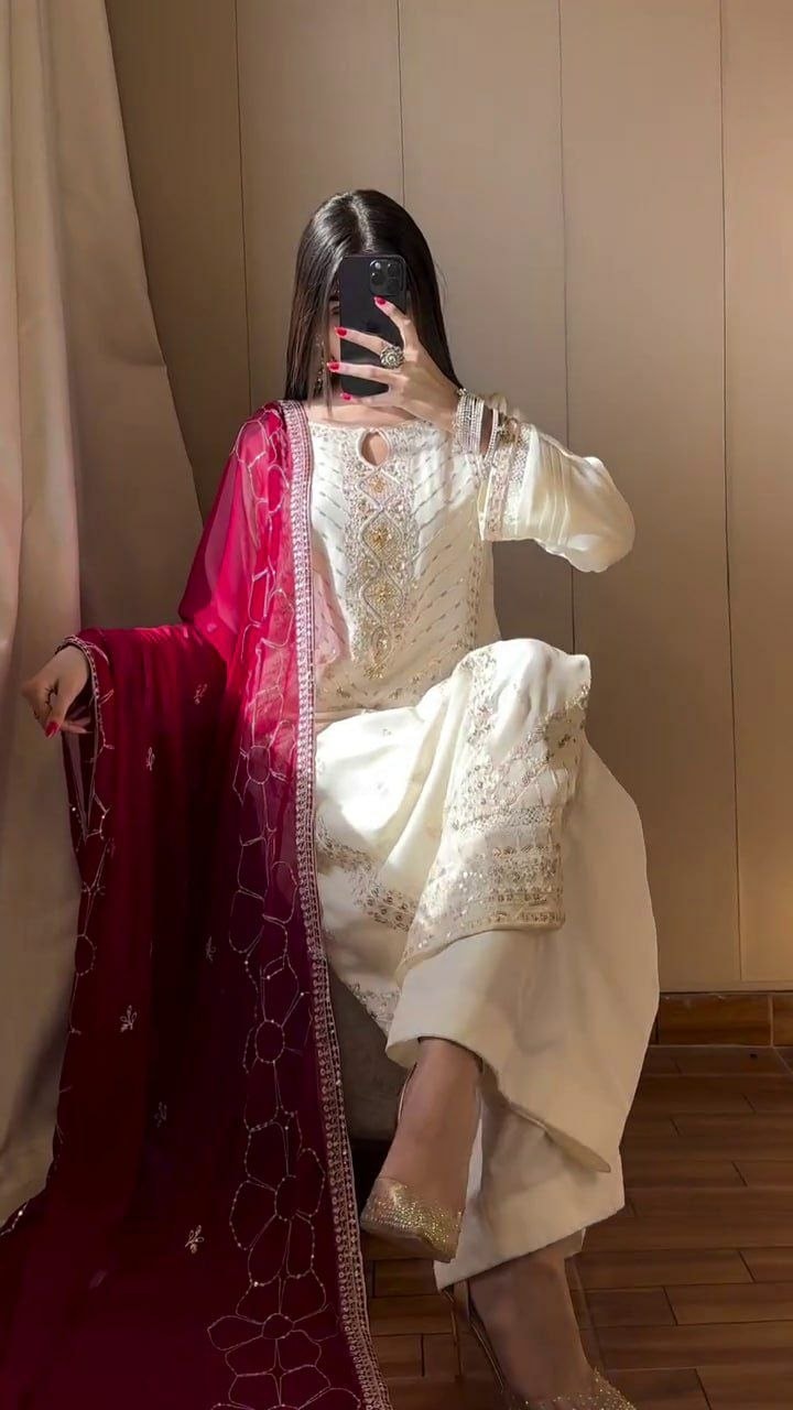 Heavy Chinon Silk Suit Set - view 1
