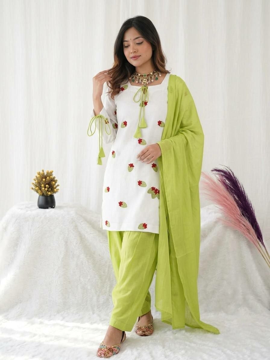Heavy Pure Cameric Cotton Suit Set - view 3