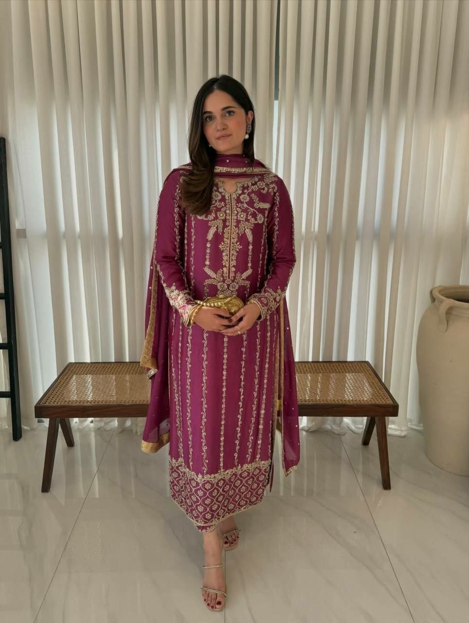 Heavy Natural Crepe Silk Suit Set